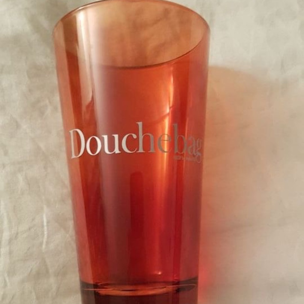 New Orange Pint Glass - "Douchebag" - Très Classy